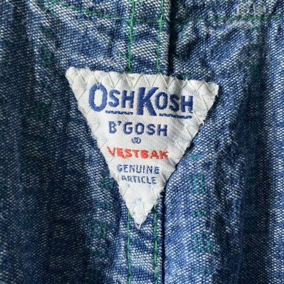 vintage oshkosh overalls denim vestbak Baby 18 Months Made In USA - Picture 5 of 8
